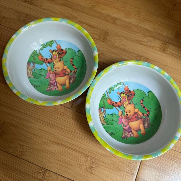 Vintage Zak Designs Disney Winnie the Pooh Melamine Kids Bowl Set of 2 - Picture 1 of 4